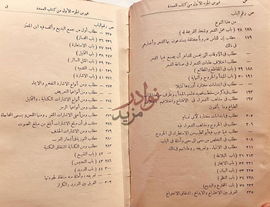 فهرس كتاب العمدة