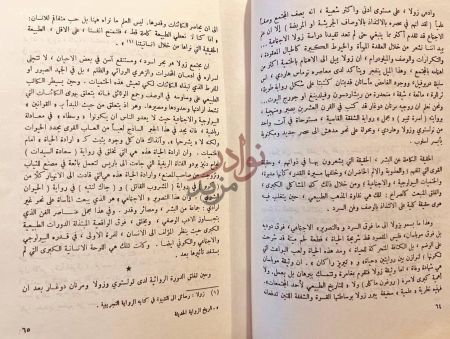 صفحة داخلية كتاب تاريخ الرواية الحديثة نص تحليلي حول أدب