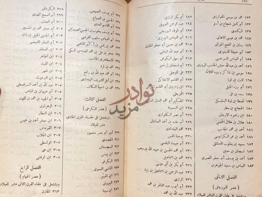 كشاف كتاب تراث العرب العلمى في الرياضيات والفلك