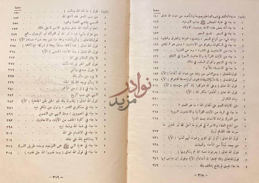 فهرس كتاب قرة عيون الموحدين في تحقيق دعوة الانبياء المرسلين