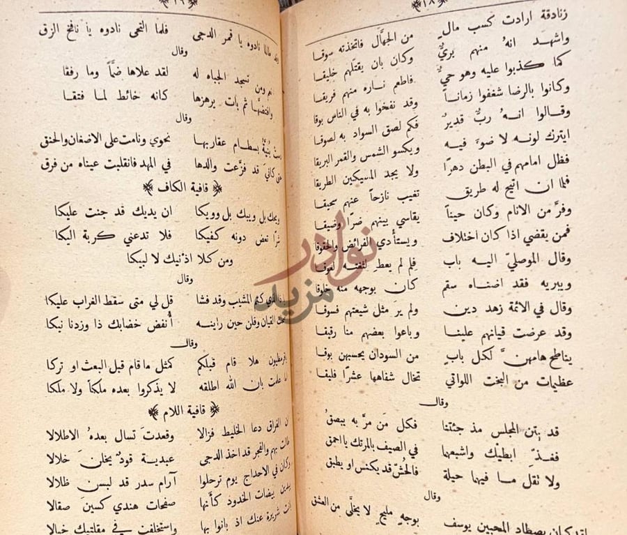صفحة داخلية كتاب ديوان ابن المعتز صفحات شعرية