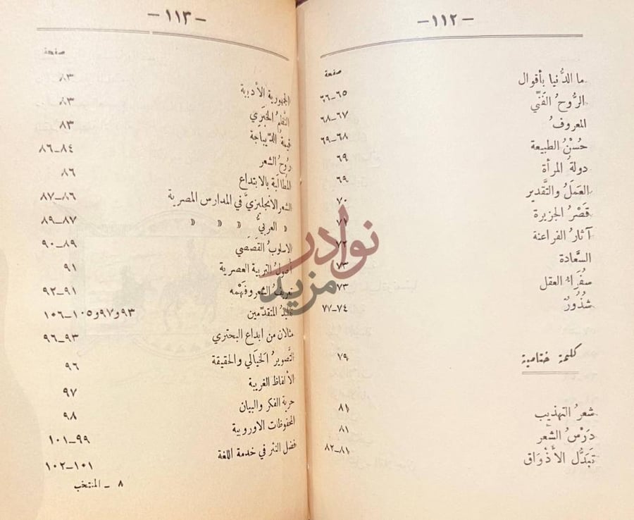 فهرس كتاب المنتخب من شعر ابى شادى