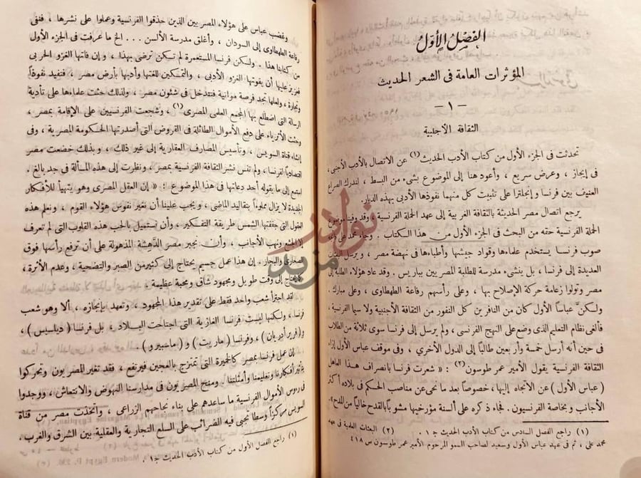 صفحة داخلية كتاب في الادب الحديث مجلد واحد