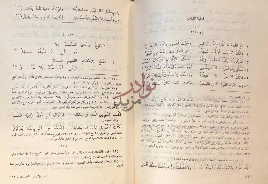 صفحة داخلية كتاب شعر الاحوص الانصاري قافية القاف
