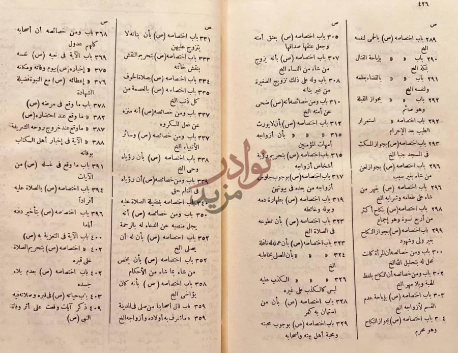 فهرس كتاب الخصائص الكبرى او كفاية الطالب اللبيب في خصائص