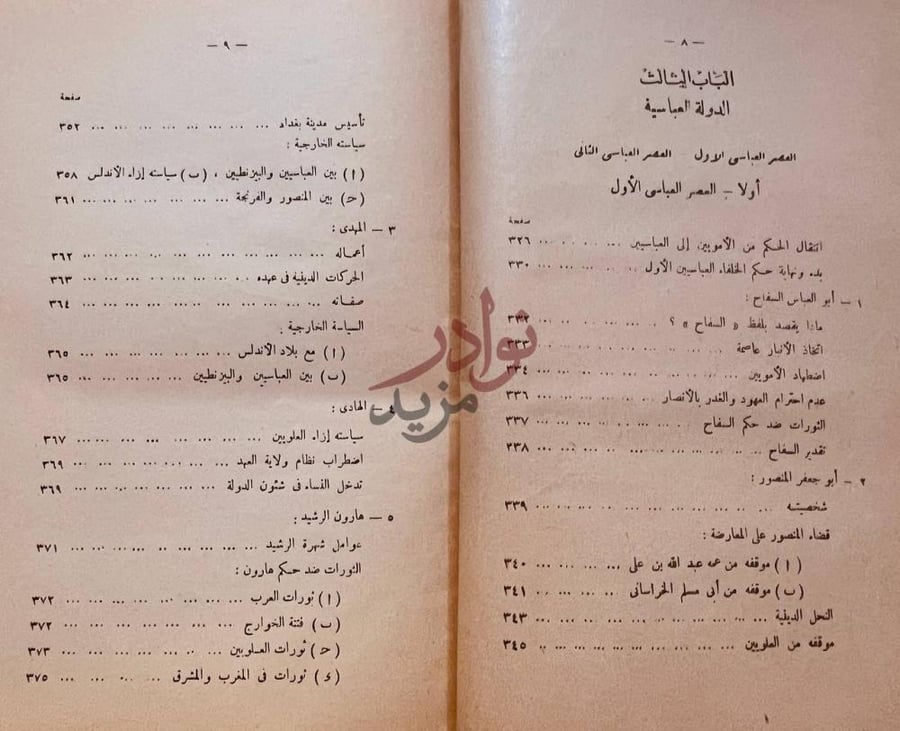 فهرس كتاب التاريخ الاسلامى العام الجاهلية الدولة العربية
