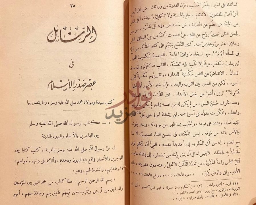 فصل كتاب جمهرة رسائل العرب في عصور العربية الزاهرة
