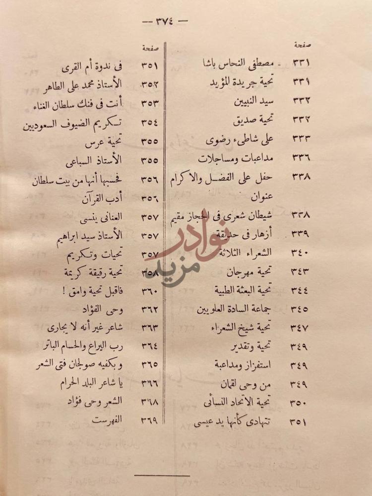 فهرس كتاب وحى الفؤاد