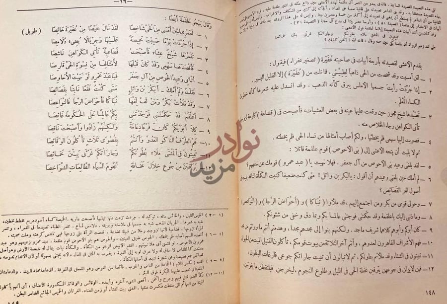 صفحة داخلية كتاب ديوان الاعشى الكبير وقال يهجو قبيصة