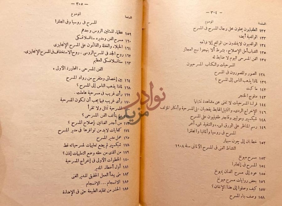 فهرس كتاب في الفن المسرحي فهرس