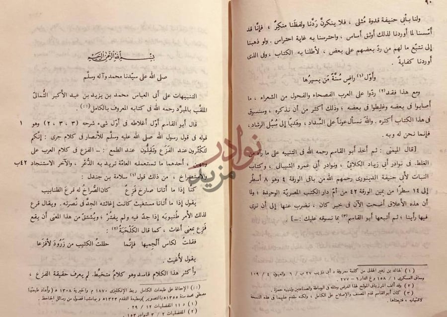 صفحة داخلية كتاب المنقوص والممدود للفراء التنبيهات على أبى