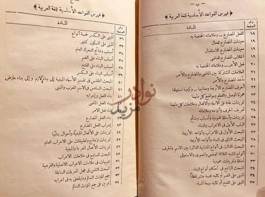 فهرس كتاب القواعد الاساسية للغة العربية حسب منهج متن الالفية