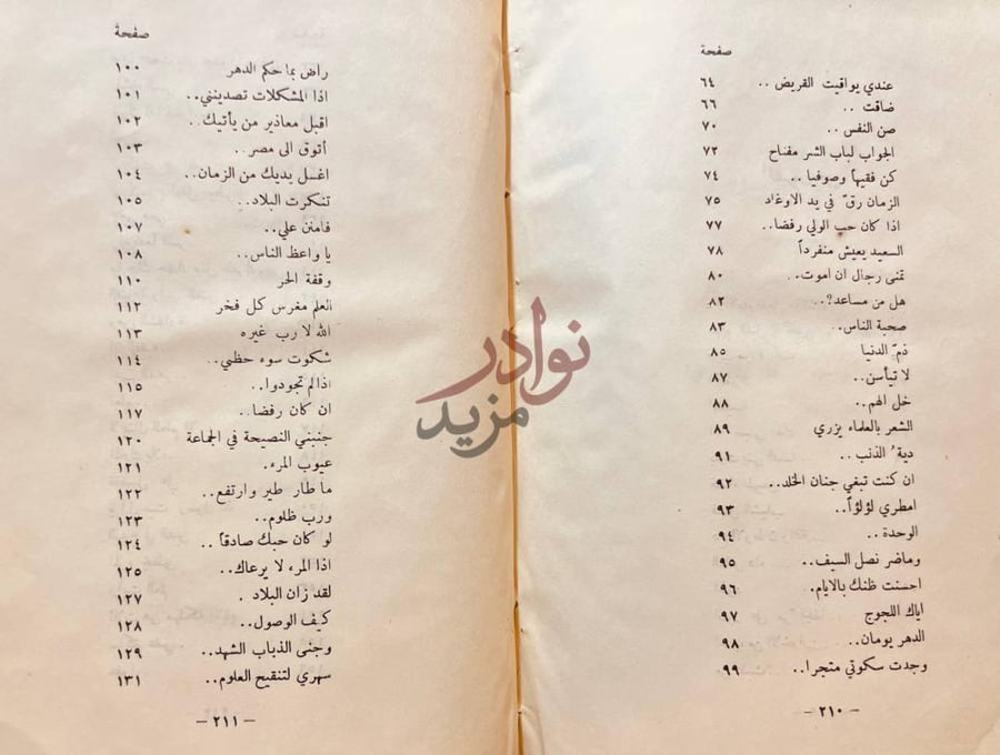 فهرس كتاب ديوان الشافعي الفهرس