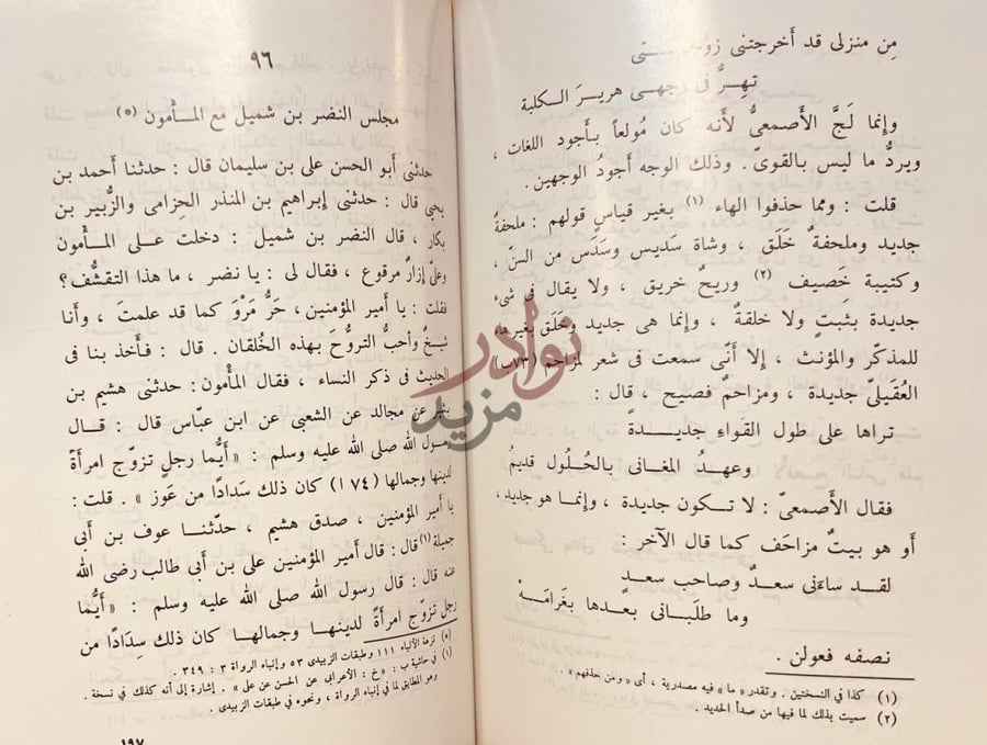 صفحة داخلية كتاب مجالس العلماء مجلس النضر بن شميل