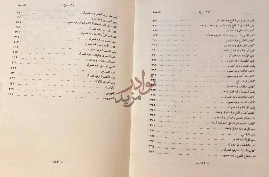 فهرس كتاب رحمة الامة في اختلاف الائمة