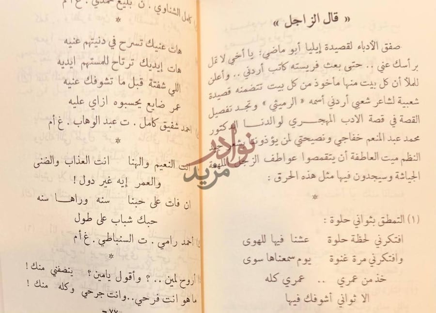 صفحة داخلية كتاب نظرات لاهية غير عازمة قال الزجل صورة 5