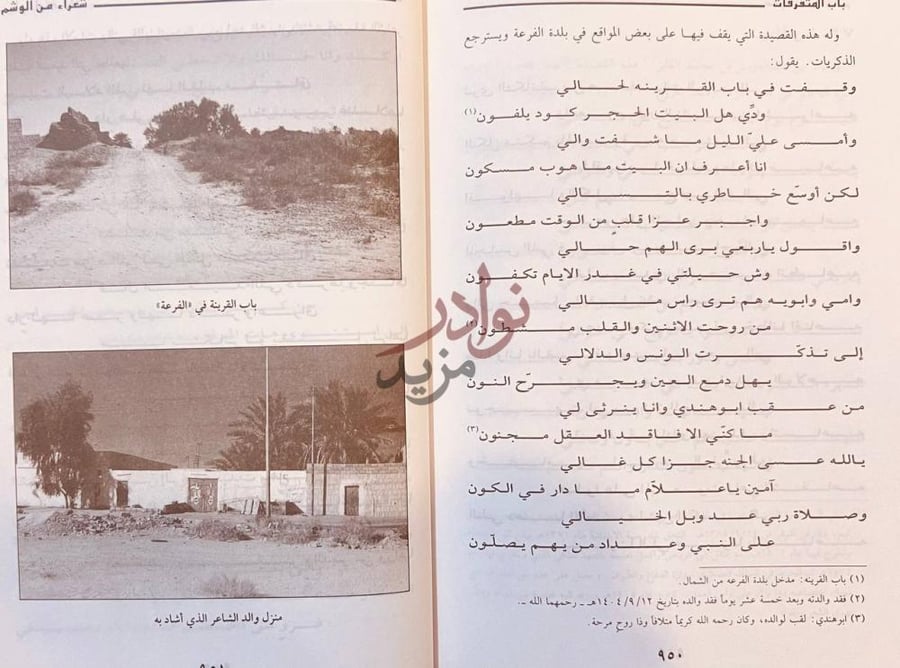 صفحة داخلية كتاب شعراء من الوشم باب المتفرقات