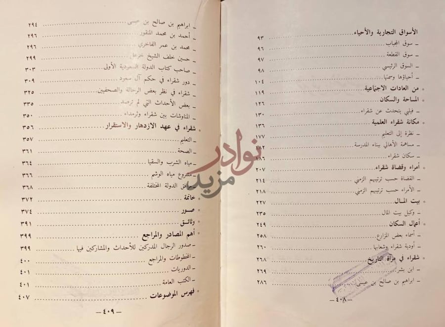 فهرس كتاب شقراء