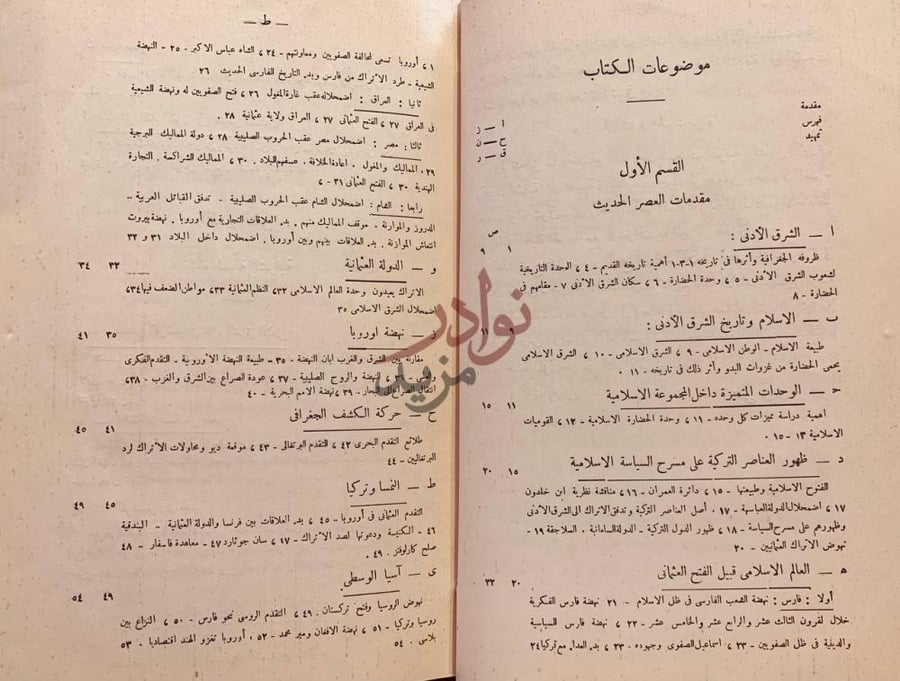 فهرس كتاب الشرق الاسلامي في العصر الحديث موضوعات الكتاب