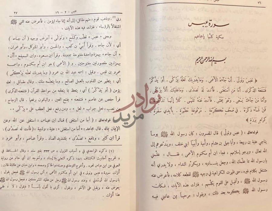 صفحة داخلية كتاب زاد المسير في علم التفسير سورة عبس