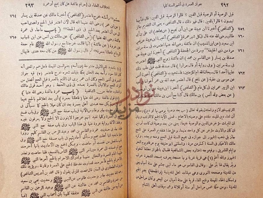 صفحة داخلية كتاب بدائع المنن في جمع وترتيب مسند الشافعي