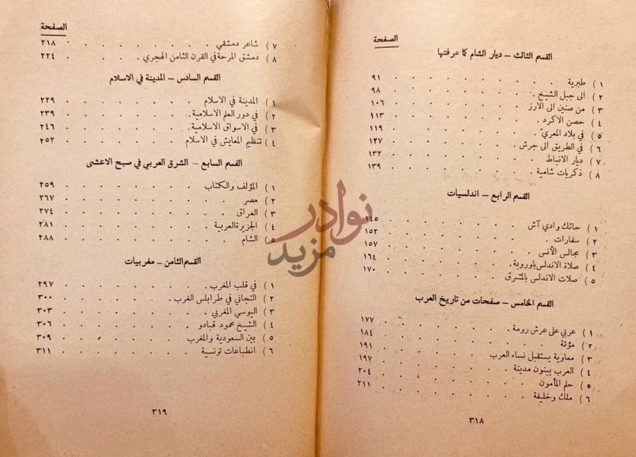 فهرس كتاب لمحات من تاريخ العرب الجزء الثاني من فهرس