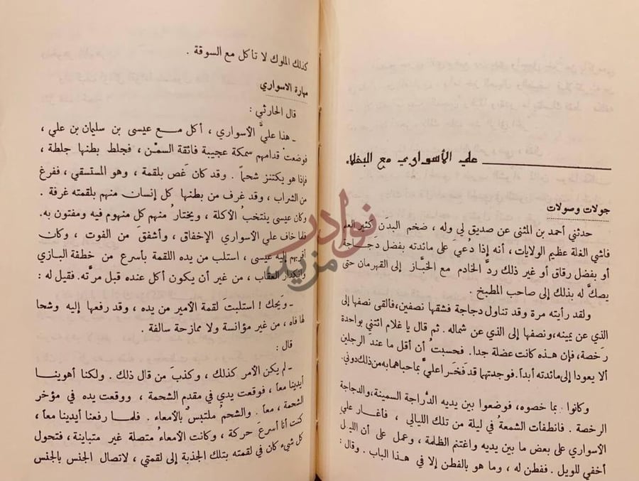 صفحة داخلية كتاب مع بخلاء الجاحظ دراسة تحليلية مقارنة