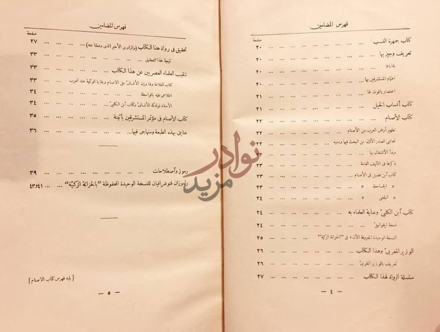 فهرس كتاب الاصنام فهرس المضامين