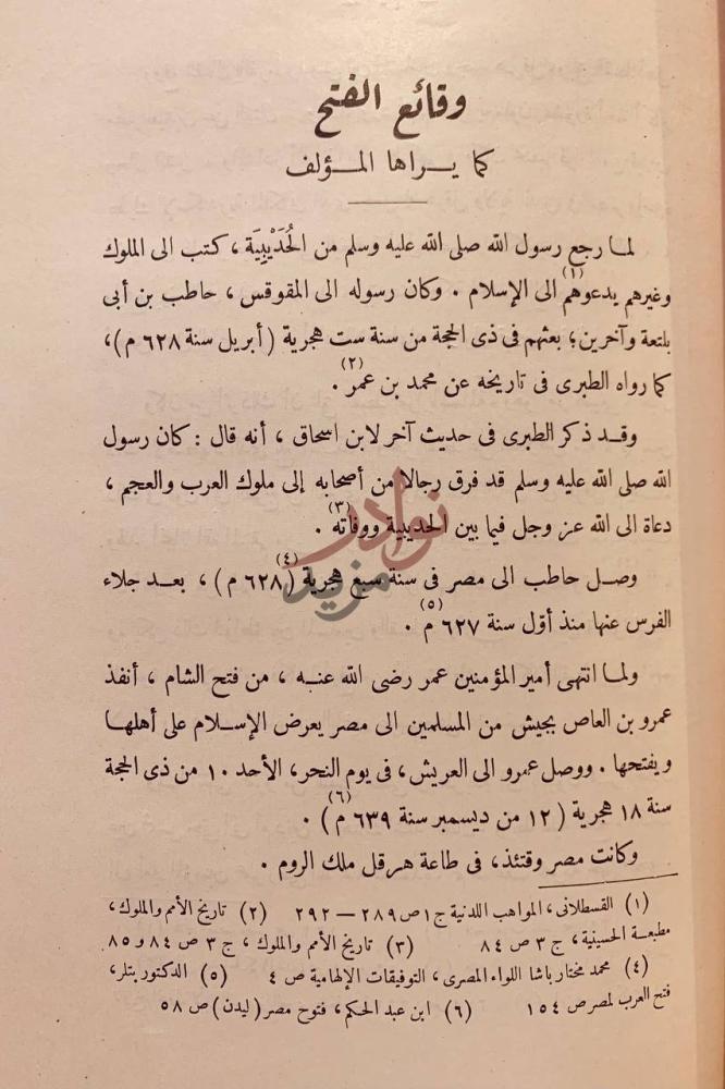 صفحة داخلية كتاب مصر في عهد الاسلام خواطر في تاريخها ونبذ