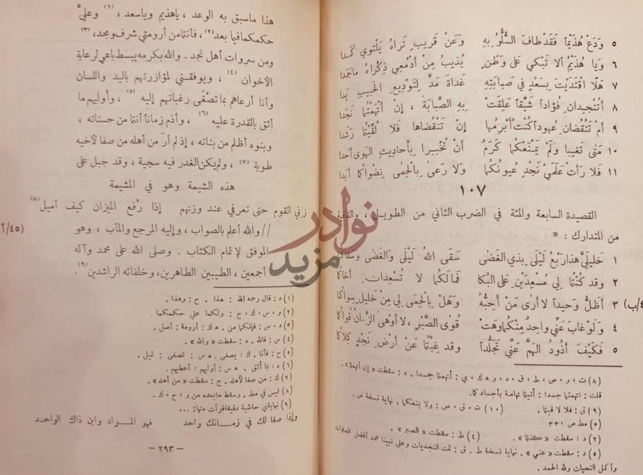 صفحة داخلية كتاب ديوان الابيوردي القصيدة السابعة