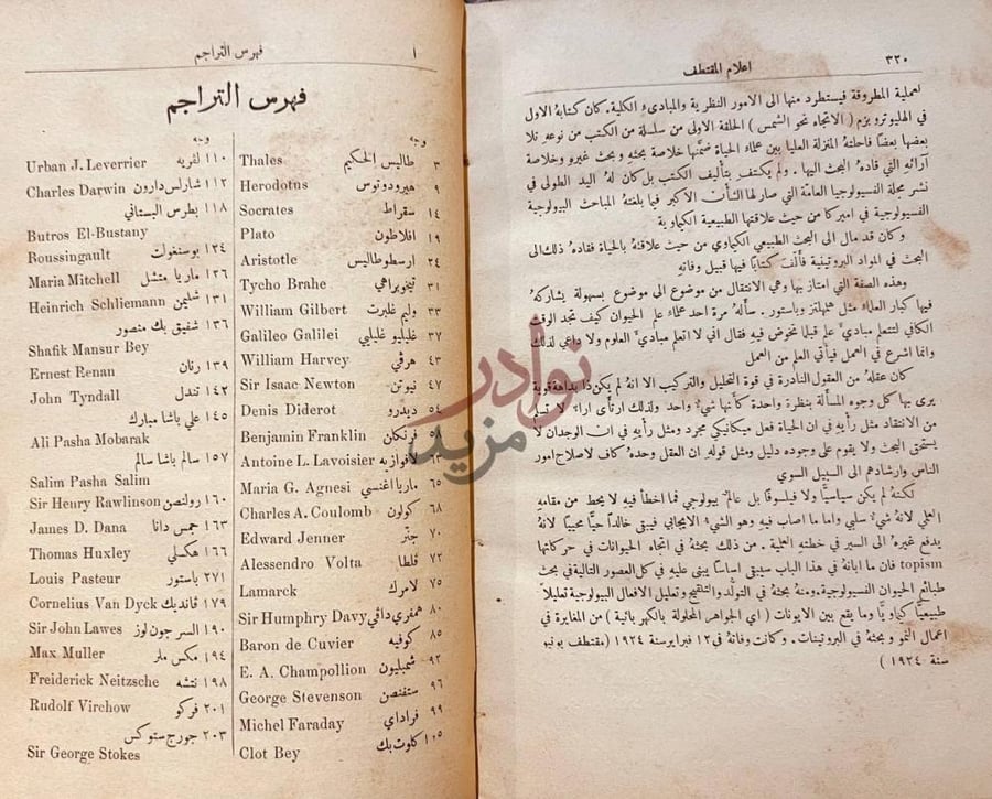 كشاف كتاب اعلام المقتطف فهرس التراجم