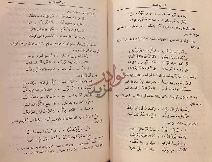صفحة داخلية كتاب الامالي الجزء الثاني