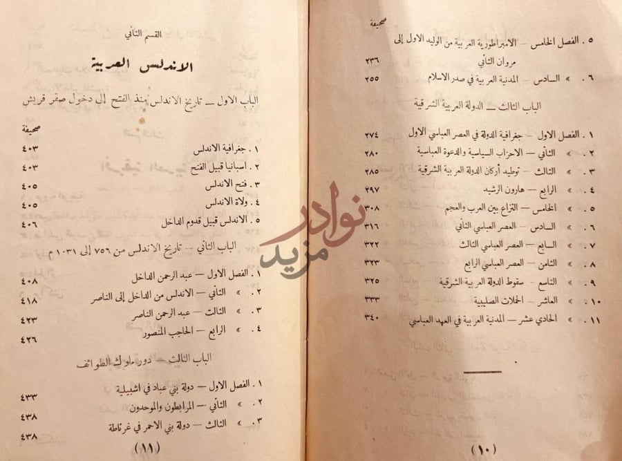 فهرس كتاب تاريخ الامة العربية الاندلس العربية