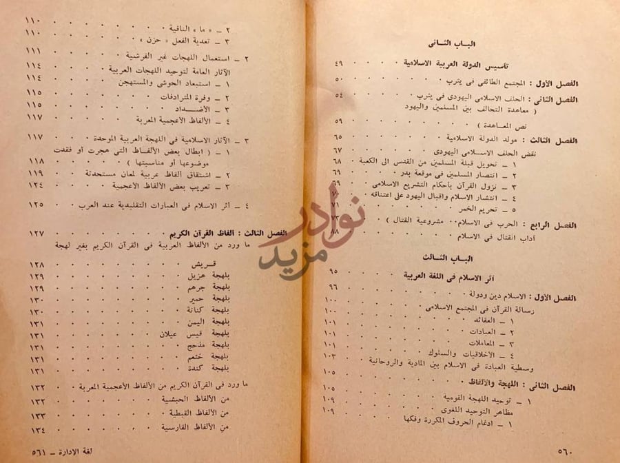 فهرس كتاب لغة الادارة العامة في صدر الاسلام الباب الثاني