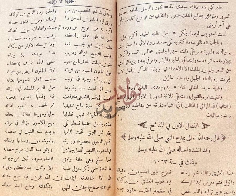 صفحة داخلية كتاب ديوان الموسوي الفصل الاول