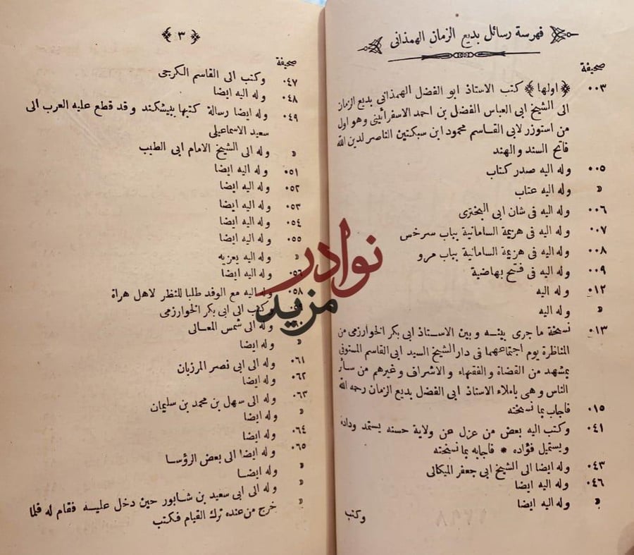 رسائل ابي الفضل بديع الزمان الهمذاني