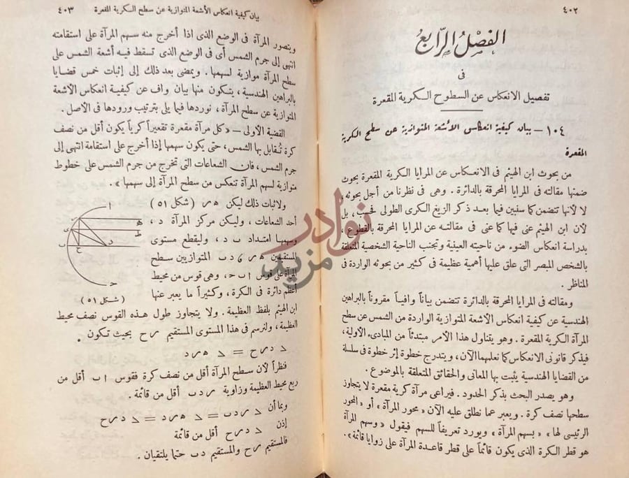 صفحة داخلية كتاب الحسن بن الهيثم بحوثه وكشوفه البصرية