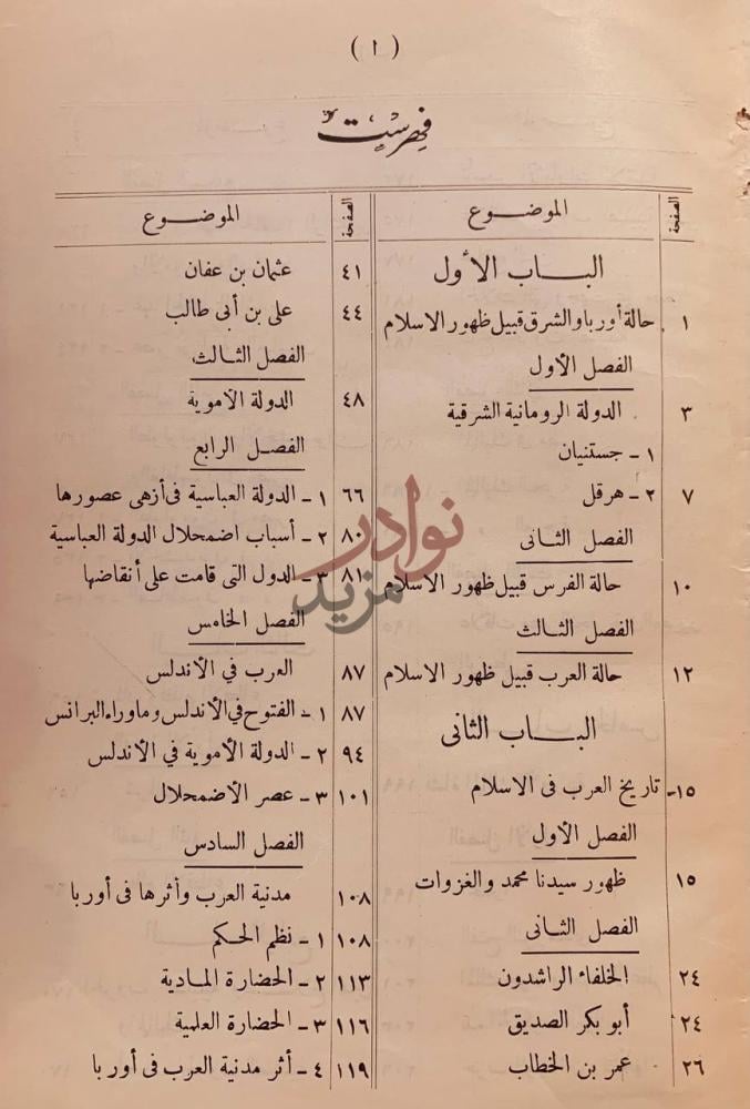 فهرس كتاب تاريخ العصور الوسطى في الشرق والغرب فهرس