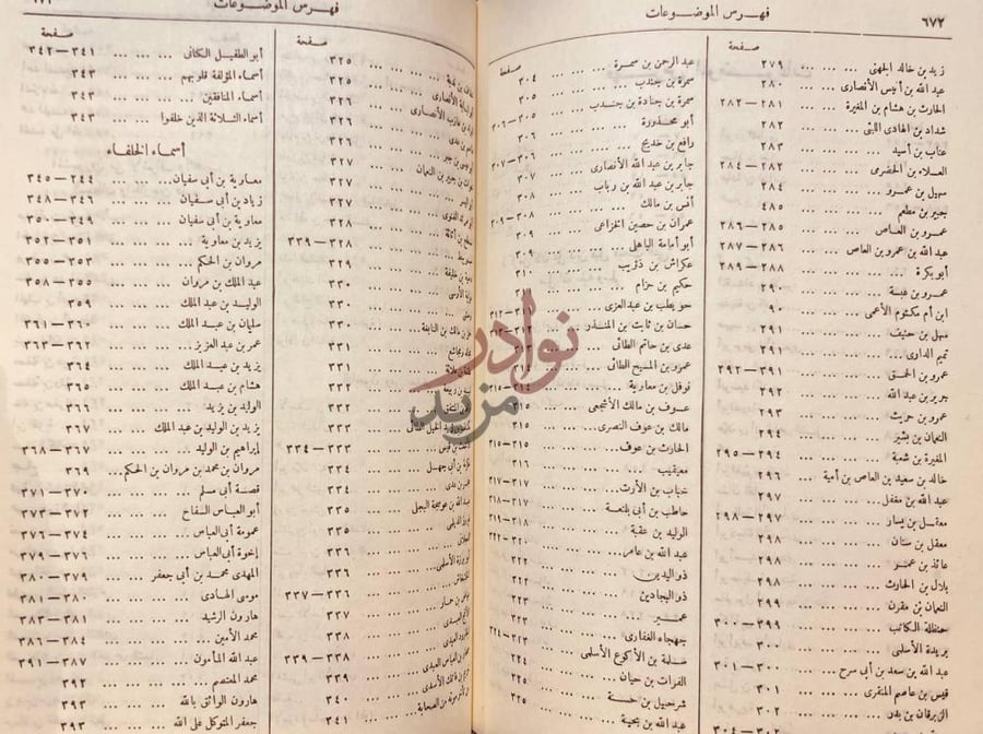 فهرس كتاب المعارف فهرس الموضوعات