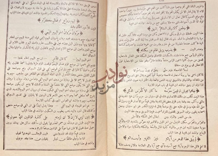 صفحة داخلية كتاب الاقتضاب في شرح ادب الكاتب