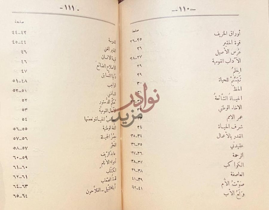 فهرس كتاب المنتخب من شعر ابى شادى