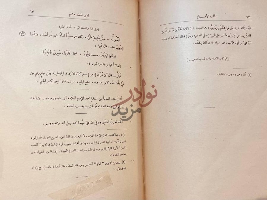 خاتمة كتاب الاصنام تم كتاب الأصنام