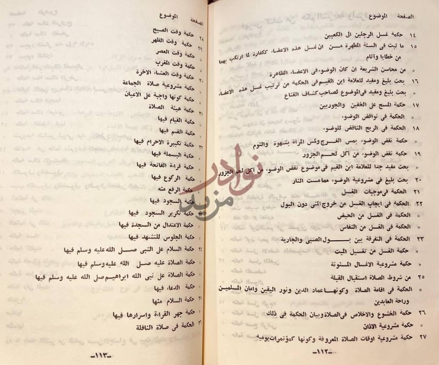فهرس كتاب من حكم الشريعة واسرارها