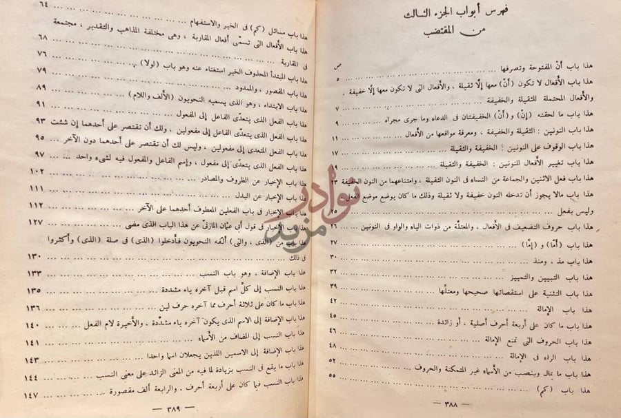 فهرس كتاب المقتضب فهرس أبواب الجزء