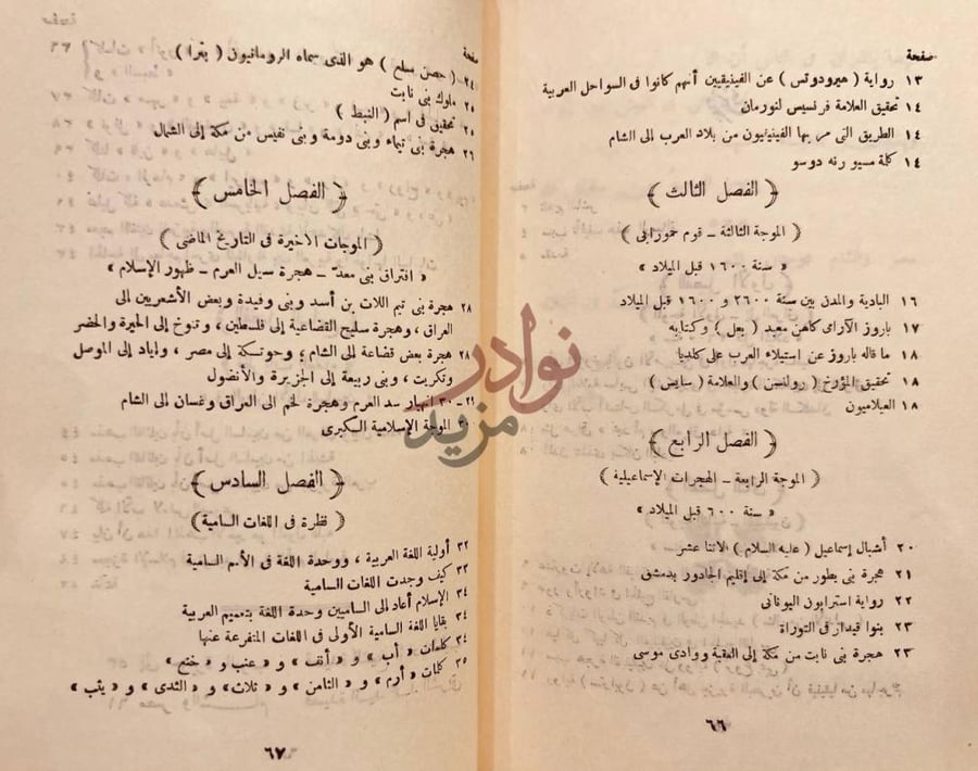 فهرس كتاب اتجاه الموجات البشرية في جزيرة العرب