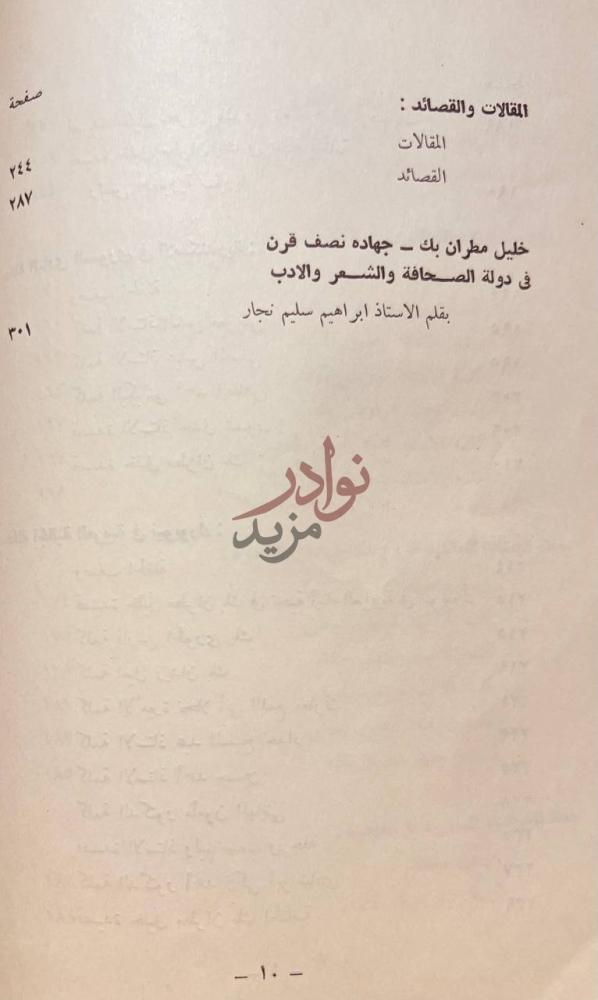فهرس كتاب الكتاب الذهبي لمهرجان خليل مطران بك