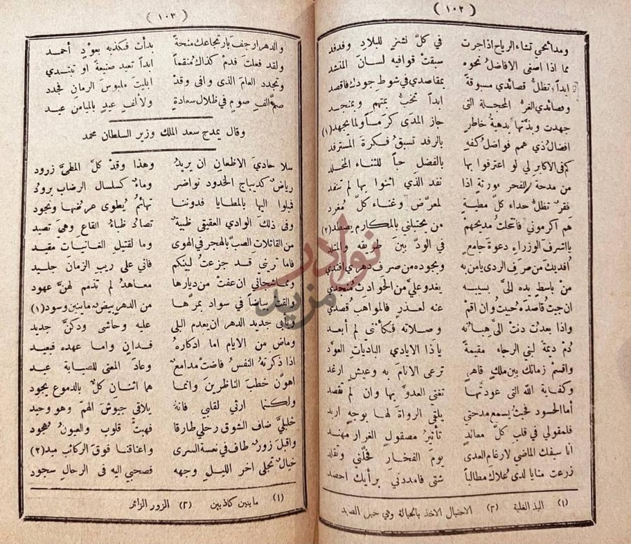 صفحة داخلية كتاب ديوان ناصح الدين ابن الحسين الارجاني