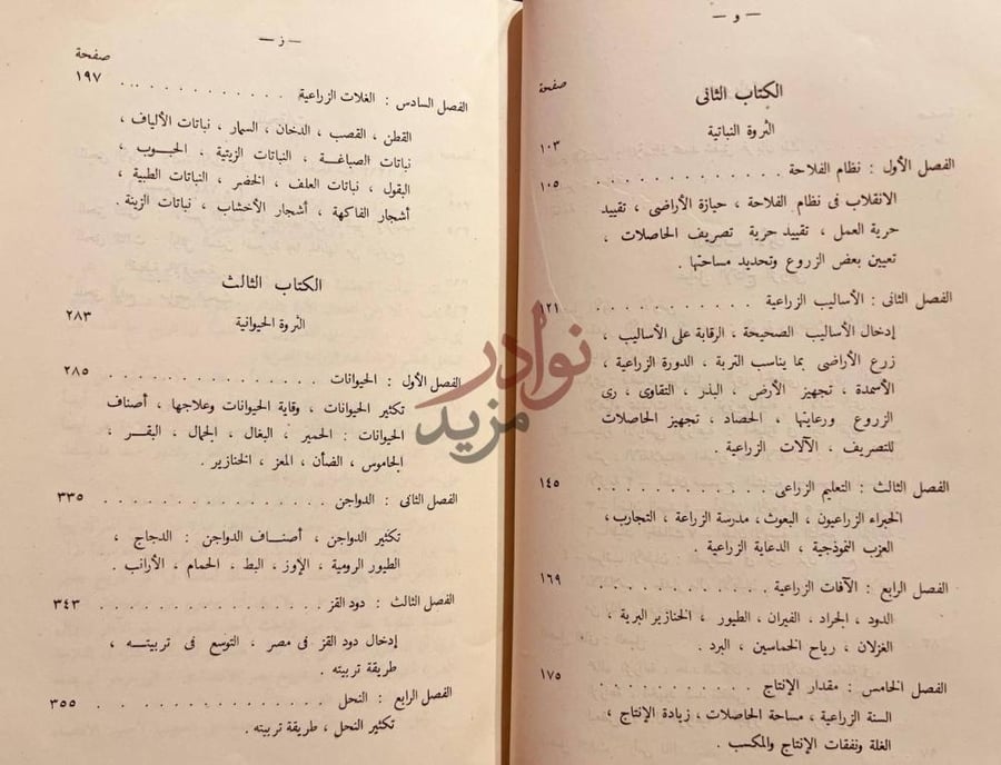 فهرس كتاب تاريخ الزراعة المصرية في عهد محمد علي الكبير