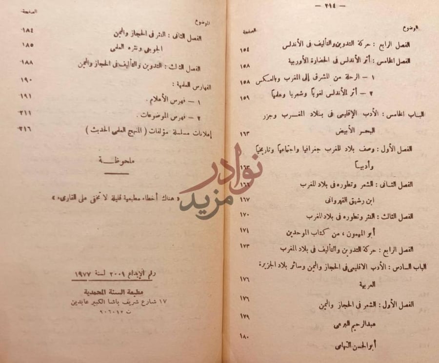 فهرس كتاب الاداب الاقليمية في العصر العباسي الثاني