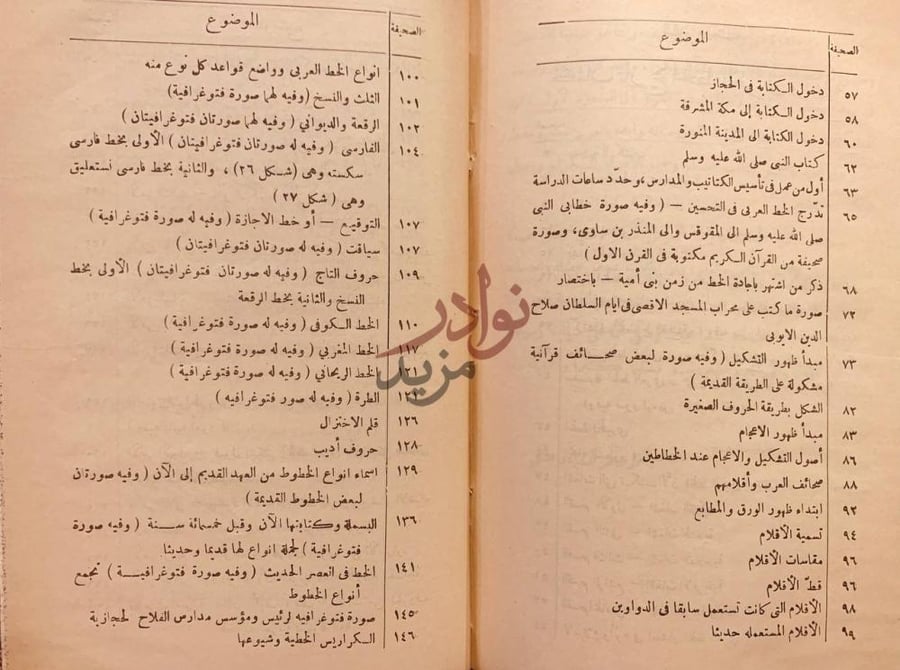 فهرس كتاب تاريخ الخط العربي وادابه تاريخي اجتماعي ادبي
